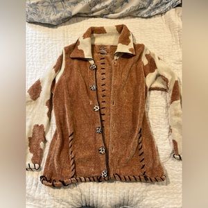 Cool sweater/cardigan cowprint